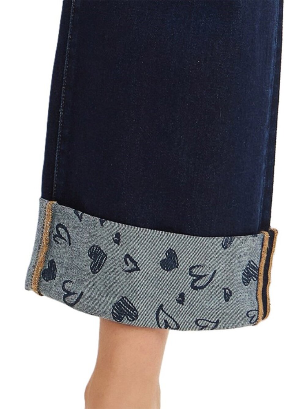 Risen Jeans Crop Wide with Printed Cuff Jeans - Picture 4 of 5